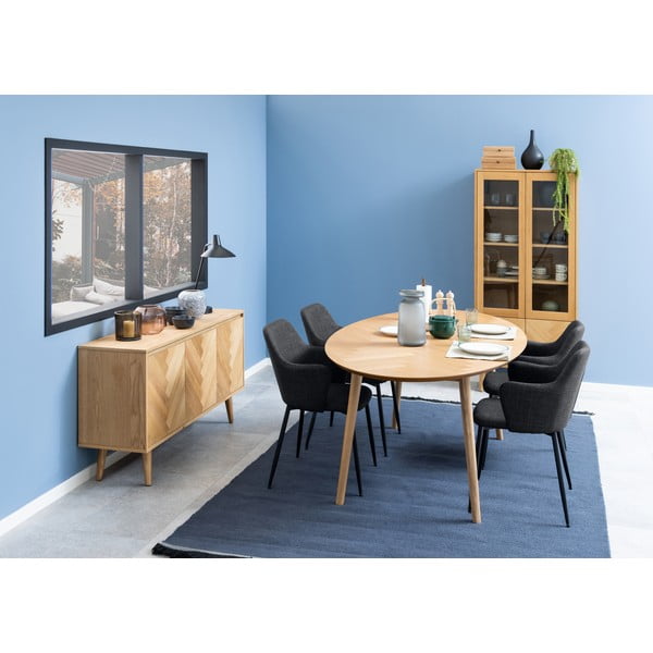 Antracitové čalúnené jedálenské kreslá v súprave 2 ks Ilsa – Actona-image-2