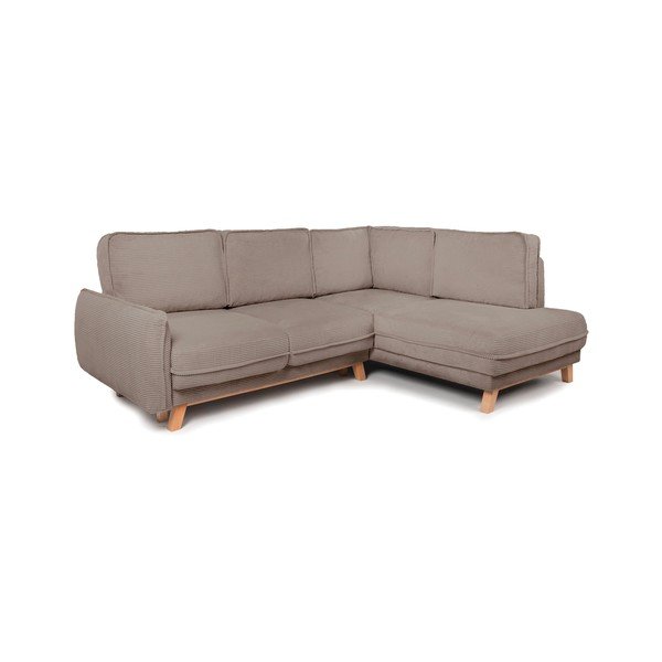 Taupe menčestrová rozkladacia/s úložným priestorom rohová pohovka (pravý roh/do L) Tori – Bonami Selection-image-1