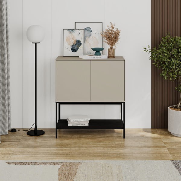 Čierno-krémová skrinka 80x90x40 cm Amira – Marckeric-image-1