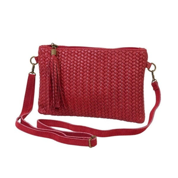 Tmavočervená kabelka / listová kabelka z pravej kože Andrea Cardone Michele