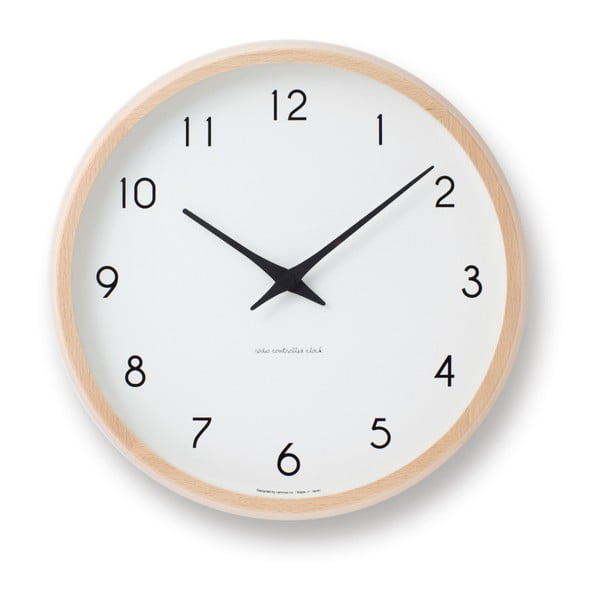Nástenné hodiny so svetlohnedým rámom Lemnos Clock, ⌀ 29,4 cm
