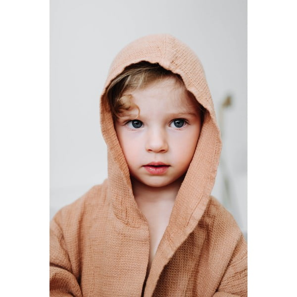 Detský oranžový ľanový župan Linen Tales Nature, vel. 122 - 128-image-3