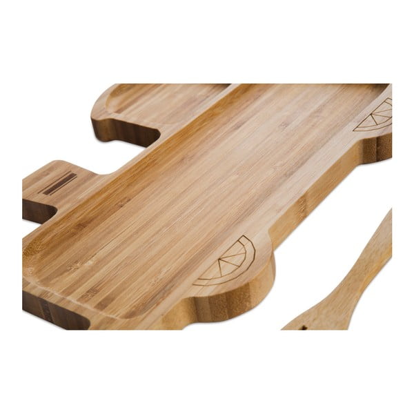 Set detského taniera v tvare vláčika a príboru z bambusového dreva Bambum-image-2