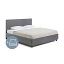 Sivá čalúnená dvojlôžková posteľ s úložným priestorom s matracom/s roštom 180x200 cm Myra Slim Line – Bonami Selection