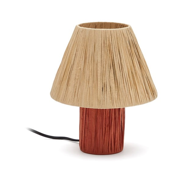 Stolová lampa v prírodnej a terakotovej farbe (výška 25 cm) Pulmi – Kave Home