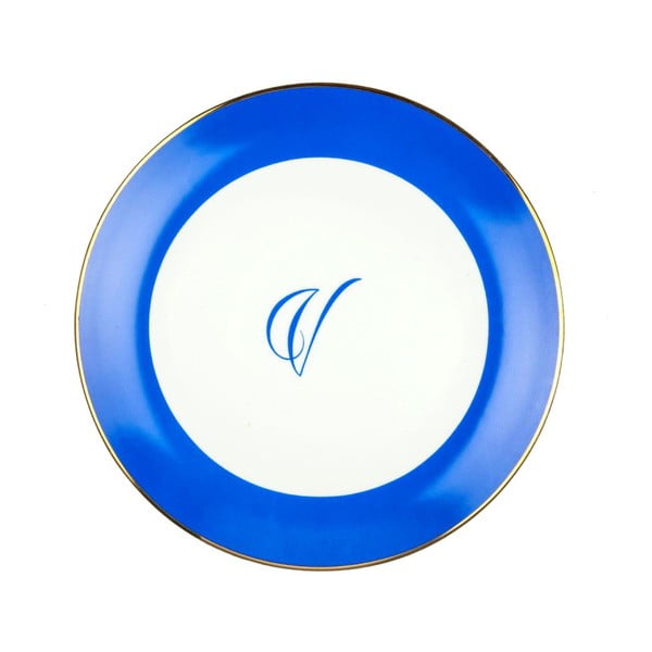 Modro-biely porcelánový tanier Vivas Suply, Ø 28 cm