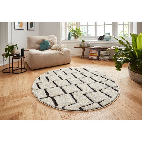 Béžovo-čierny koberec Mint Rugs Handira, ⌀ 160 cm-image-3