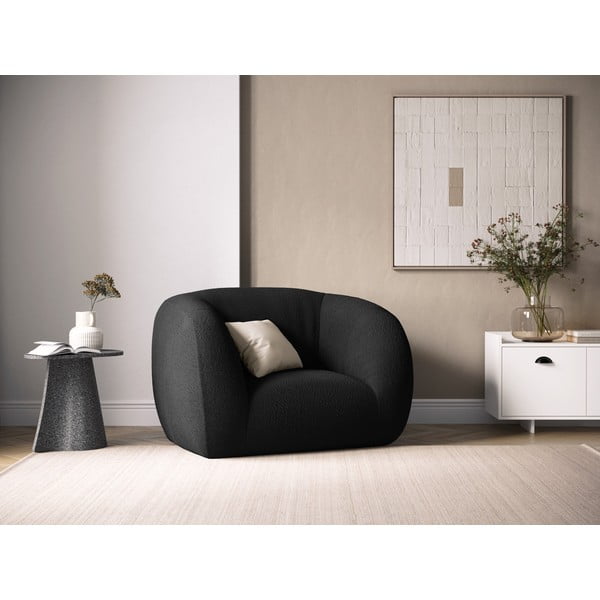 Tmavosivé kreslo z textílie buklé Essen – Cosmopolitan Design-image-1