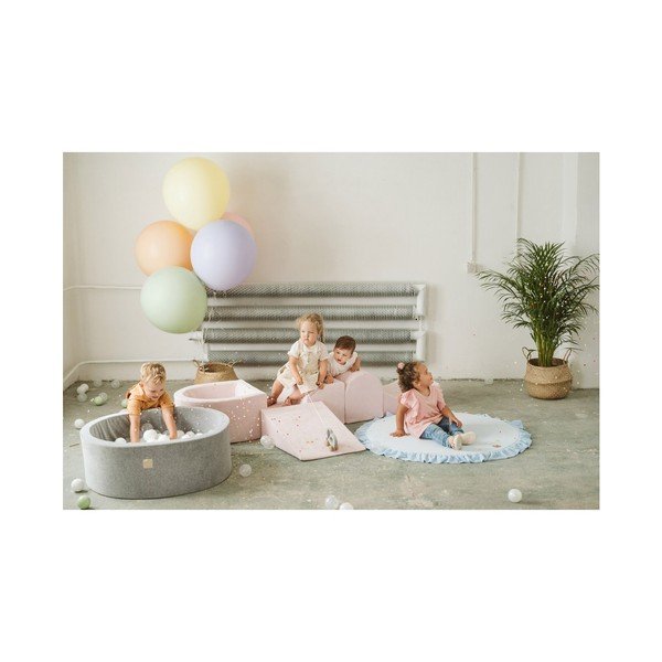 Krémovobiele zamatové penové ihrisko 4 ks výška  30 cm 225x90 cm Montessori – Meowbaby-image-2