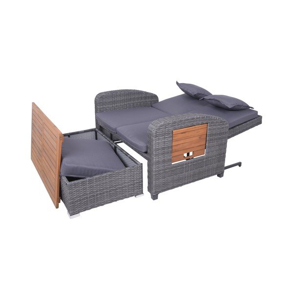 Sivá záhradná pohovka z umelého ratanu Bari – Garden Pleasure-image-3