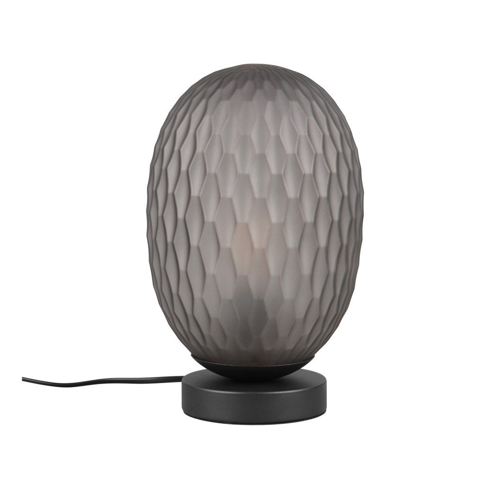E-shop Matne čierna stolová lampa so skleneným tienidlom (výška 28,5 cm) Facette – Trio