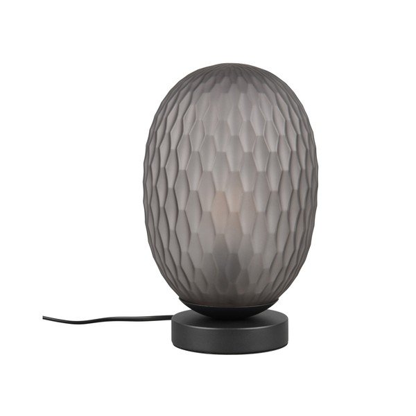 Matne čierna stolová lampa so skleneným tienidlom (výška  28,5 cm) Facette – Trio