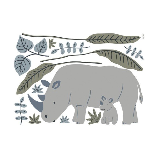 Hárok samolepiek 90x64 cm Rhinoceros – Lilipinso