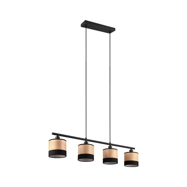 Závesné svietidlo v čiernej a prírodnej farbe Bolzano – Reality-image-3