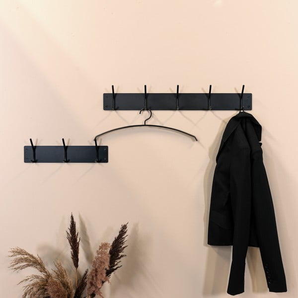 Čierny kovový nástenný vešiak 70 cm Fusion – Spinder Design-image-1