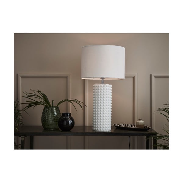 Biela stolová lampa Markslöjd Proud, ø 34 cm-image-1