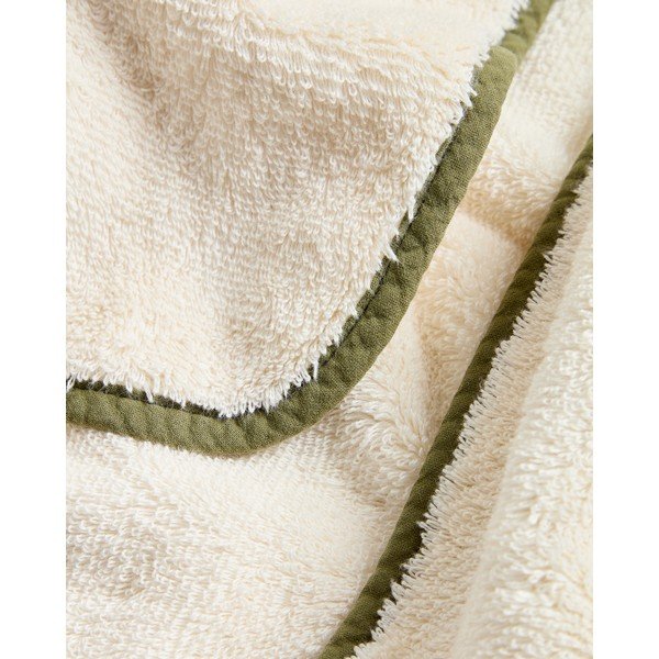 Biely/zelený froté bavlnený uterák 30x50 cm Sedora – Kave Home-image-4