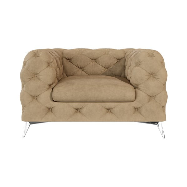 Svetlohnedé zamatové kreslo Chelsea – Ropez-image-1