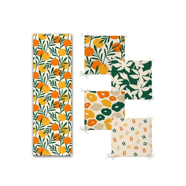 Súprava sedákov a behúňa 5 ks Orange – Mila Home