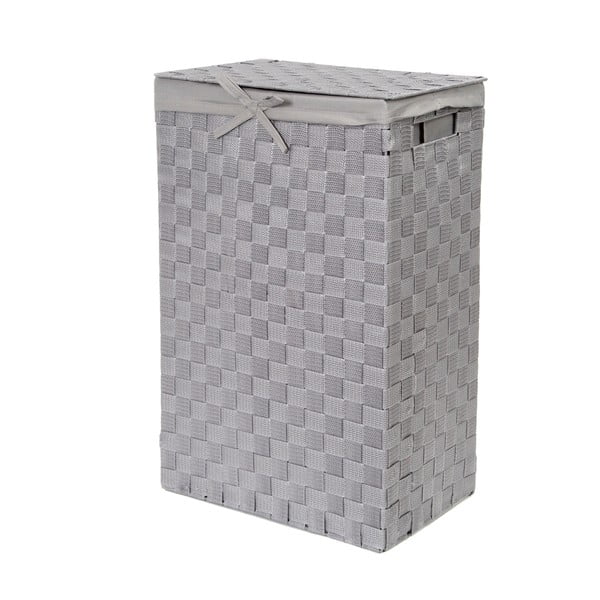Sivý viskózny kôš na bielizeň s vekom Compactor Laundry Basket Linen, výška 60 cm-image-1