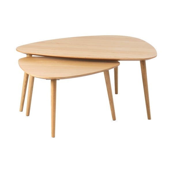 Konferenčné stolíky v súprave 2 ks v dekore duba v prírodnej farbe 70x100 cm Adda – Unique Furniture