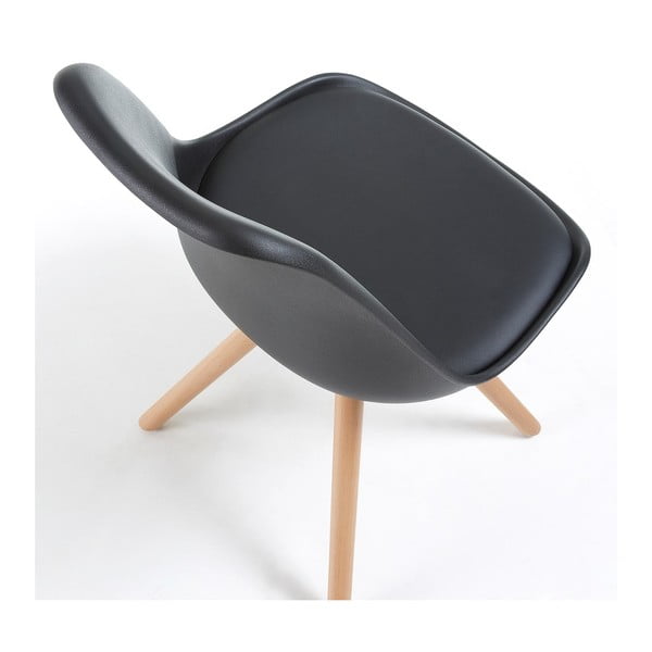 Čierna stolička s bukovými nohami Bonami Essentials Lumos-image-2