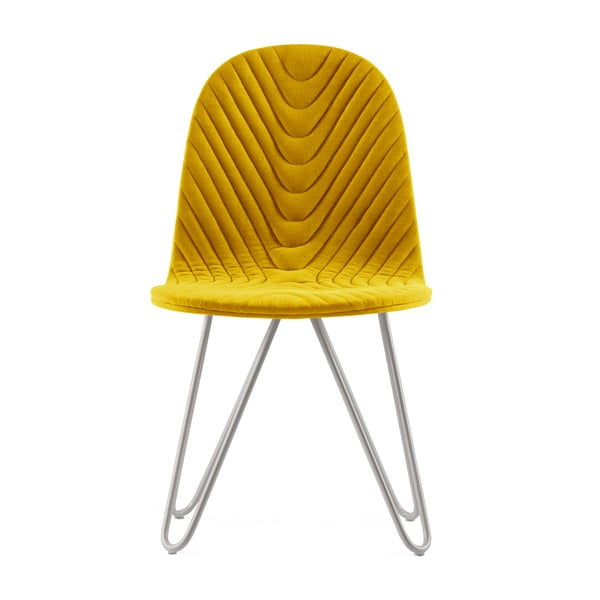 Žltá stolička s kovovými nohami IKER Mannequin X Wave