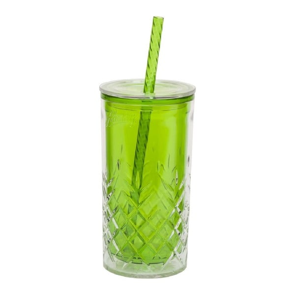 Zelený pohárik so slamkou Aladdin, 470 ml