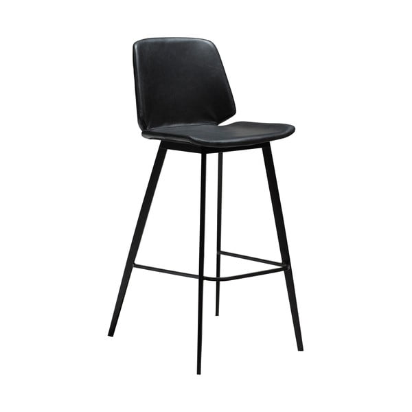 Čierna barová stolička z imitácie kože DAN–FORM Denmark Swing, výška 94 cm