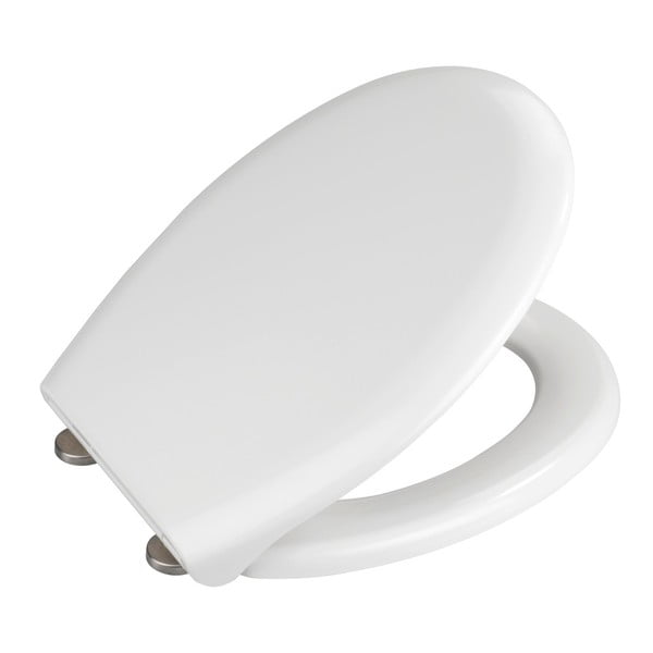 Biele WC sedadlo s jednoduchým zatváraním Wenko Rieti, 44,5 x 37 cm-image-1