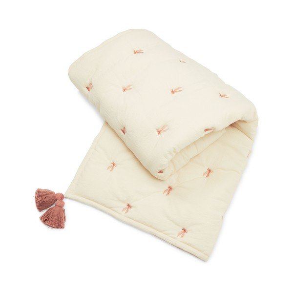 Svetložltá/ružová prešívaná detská deka z Bio bavlny 90x120 cm Bows – Cam Cam Copenhagen