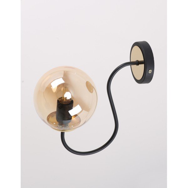 Okrovožlto-čierne nástenné svietidlo ø 15 cm Oslo – Squid Lighting-image-3