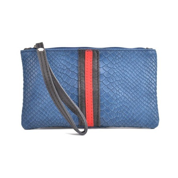 Modrá kožená listová kabelka Mangotti Bags Studo