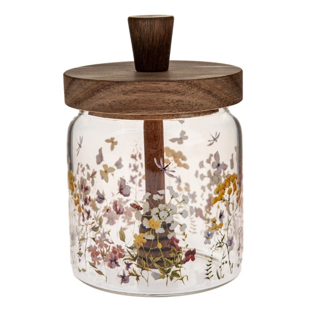 Sklenená dóza na med Flowers – Dakls