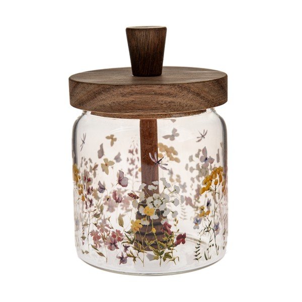 Sklenená dóza na med Flowers – Dakls