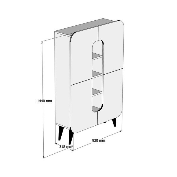 Viacúčelová skriňa s polícou Mine-image-2