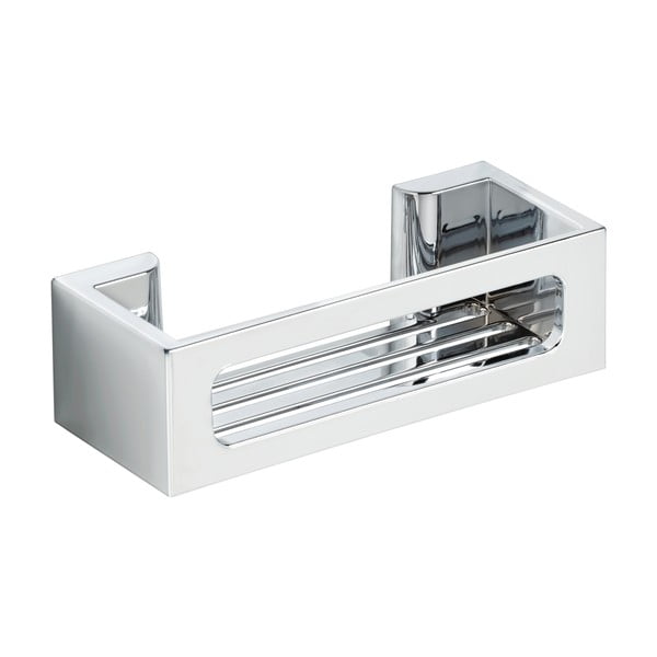 Strieborná samodržiaca plastová kúpeľňová polička Bralia - Wenko-image-2