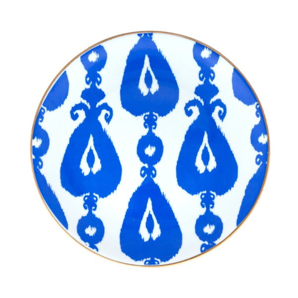 Modro-biely porcelánový tanier Vivas Ikat Bead, Ø 23 cm