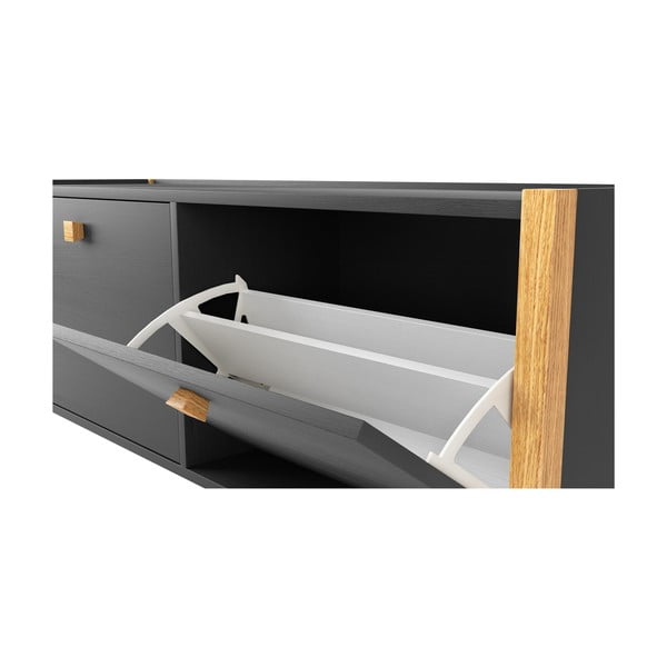 Tmavosivá lavica/skrinka na topánky Woodman Bode-image-3