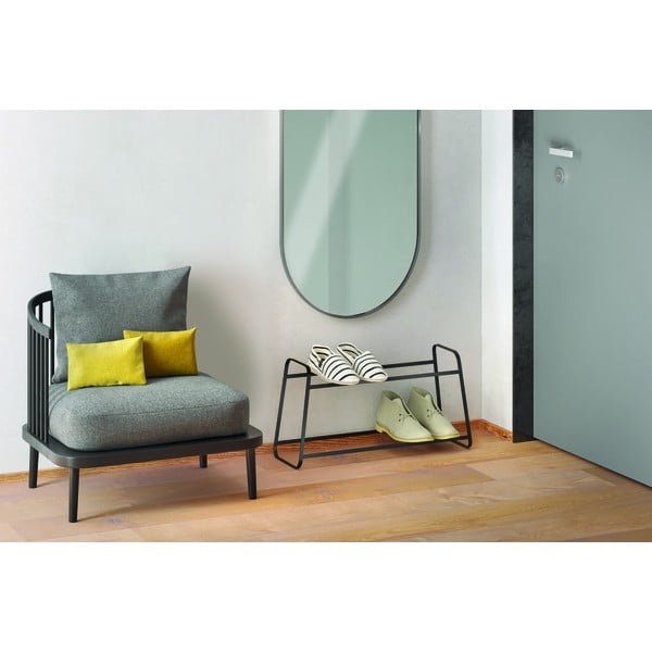 Čierna dvojposchodová polica na topánky Metaltex Derby-image-1