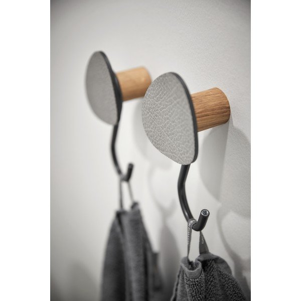 Sivý nástenný oceľový háčik Dot S Bull – LIND DNA-image-1