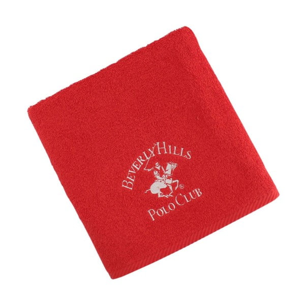 Červený bavlnený uterák BHPC, 50x100cm
