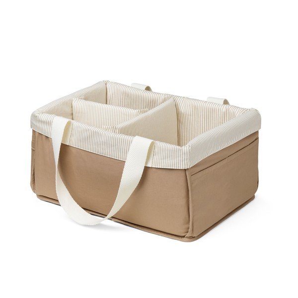 Svetlohnedý látkový detský úložný box 24x34x17 cm Classic Stripes Camel – Cam Cam Copenhagen