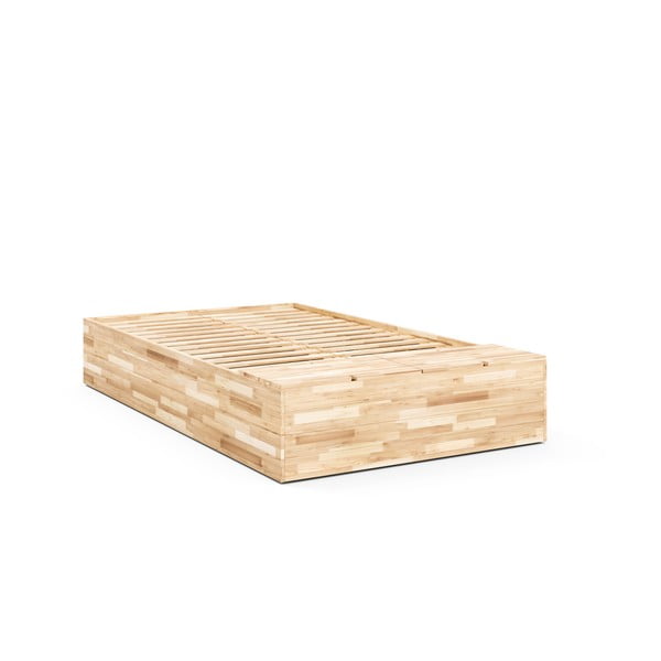 Dvojlôžková posteľ z borovicového dreva s úložným priestorom s roštom v prírodnej farbe 160x200 cm Basement Bed – Karup Design