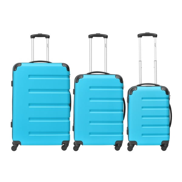 Sada 3 modrých cestovných kufrov Packenger