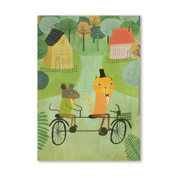 Plagát od Mia Charro - Cat And Bicycle