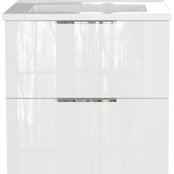 Biela lesklá závesná skrinka pod umývadlo 61x61 cm Celano – Germania-image-2