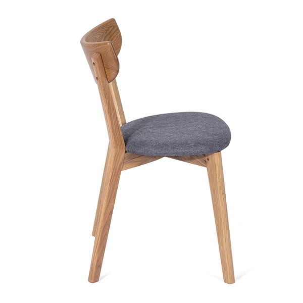 Jedálenská stolička z dubového dreva so šedým sedákom Arch - Bonami Essentials-image-1