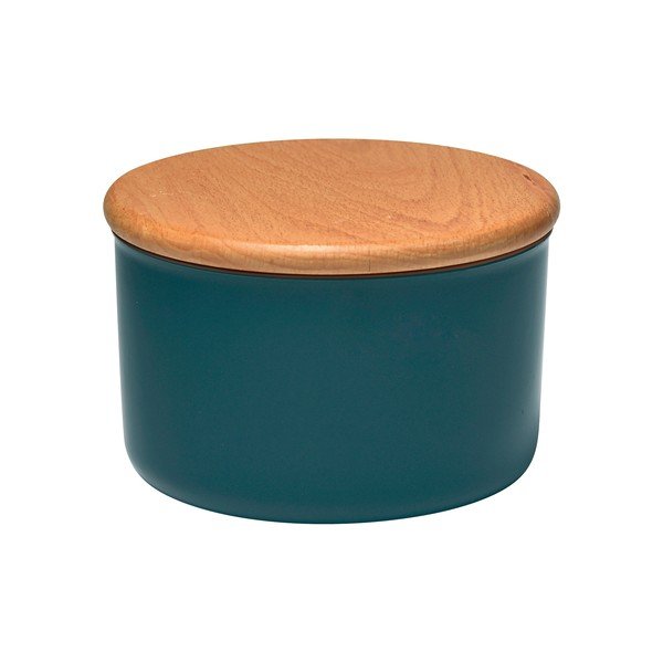 Makovomodrá dóza s dreveným viečkom Emile Henry, 0,5 l