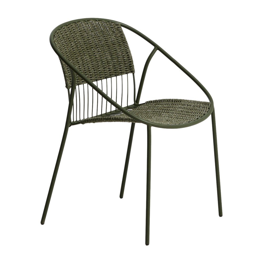 Tmavozelená záhradná stolička Atrani – Kave Home